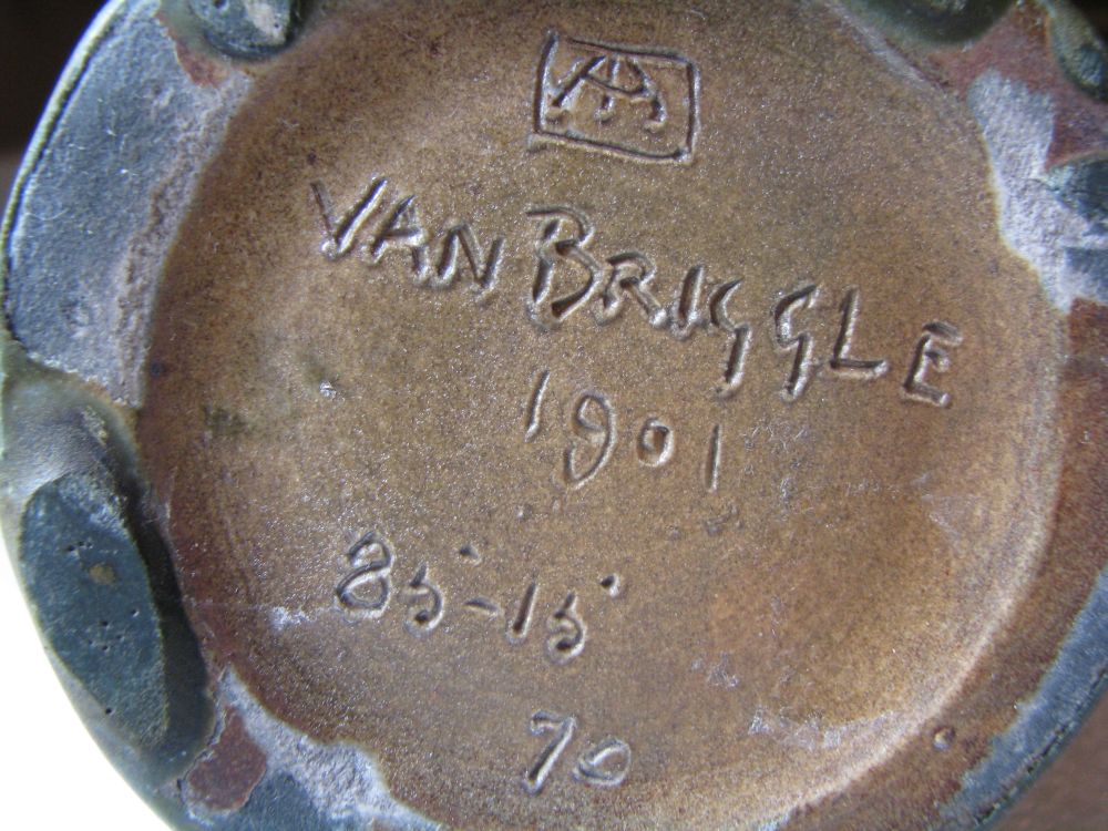 Maker's marks on 1901 Van Briggle earthenware vase (Ellison Collection)