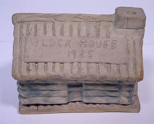 Only known example: Van Briggle log cabin for Fort Vancouver, 1925