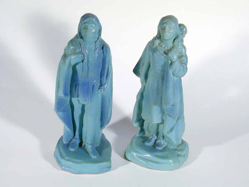 Pair of Van Briggle Indian sculptures