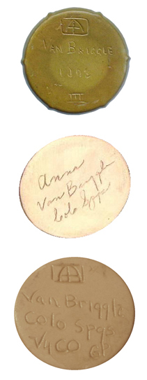 Additional comparison of Van Briggle bottom markings